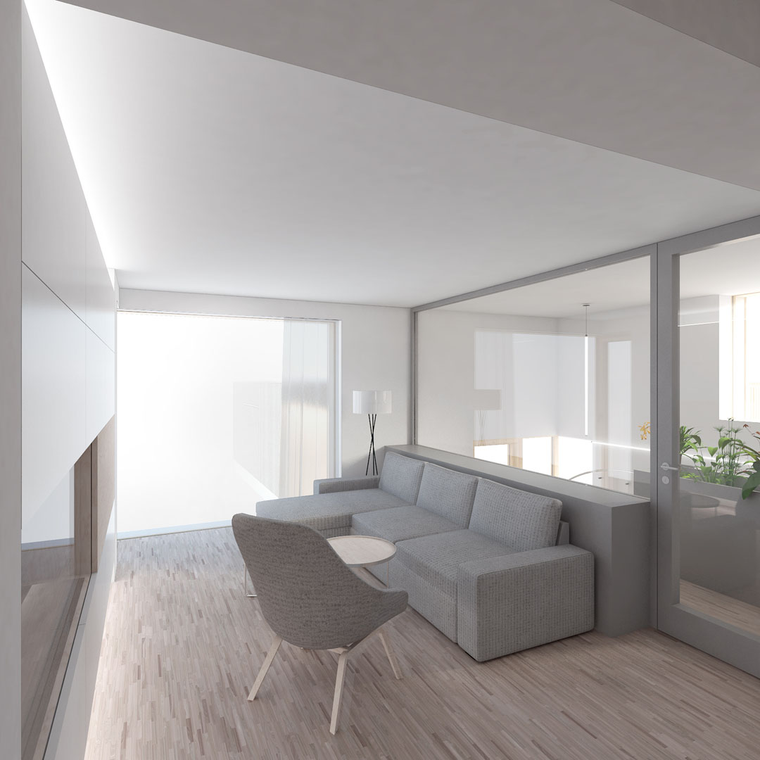 Vizualizace prostoru obývacího pokoje
